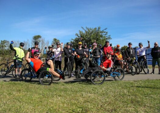 Group of people on bikes